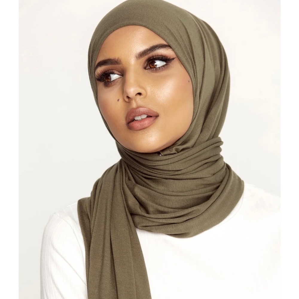 Olive green jersey hijab